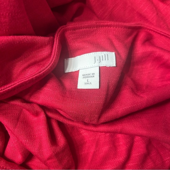 J. Jill Sangria Red Layered Knit Jersey Dress With Back Buttons, Size Large Tall - Picture 6 of 8